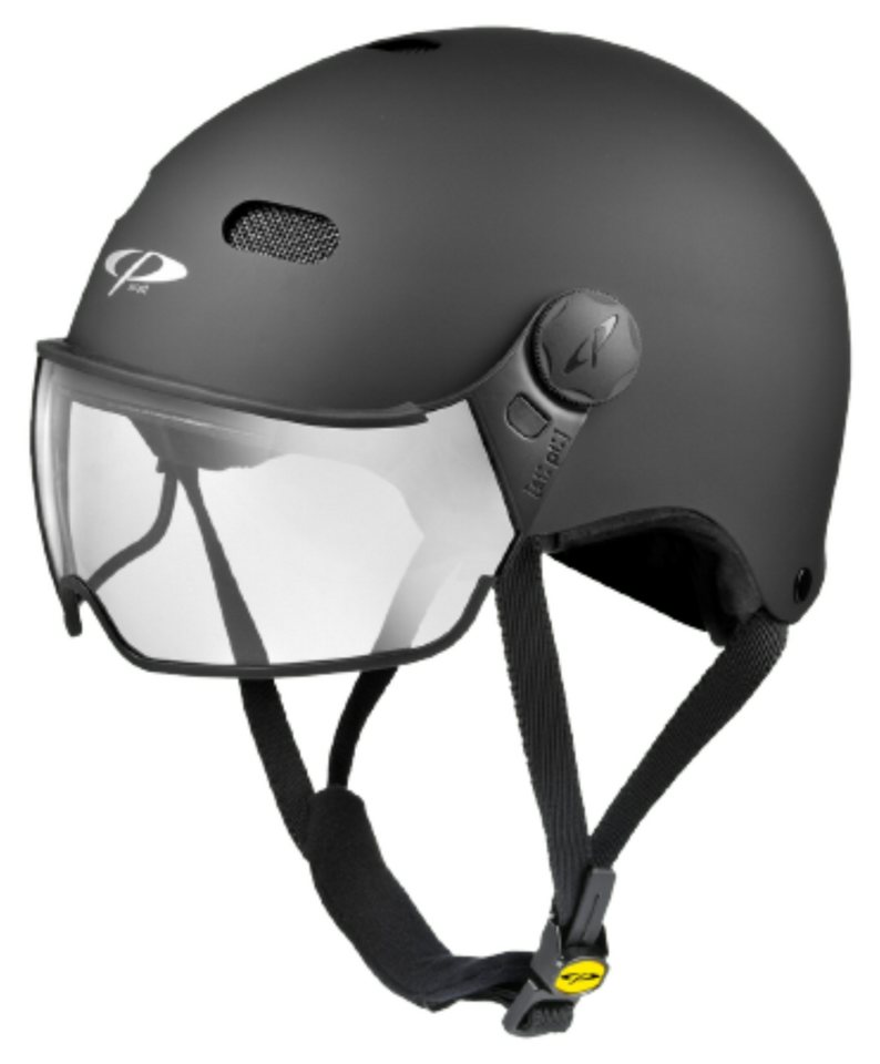CP premium helmets Fahrradhelm CP Carachillo Urban Fahrradhelm E Bike Visierhelm black von CP premium helmets