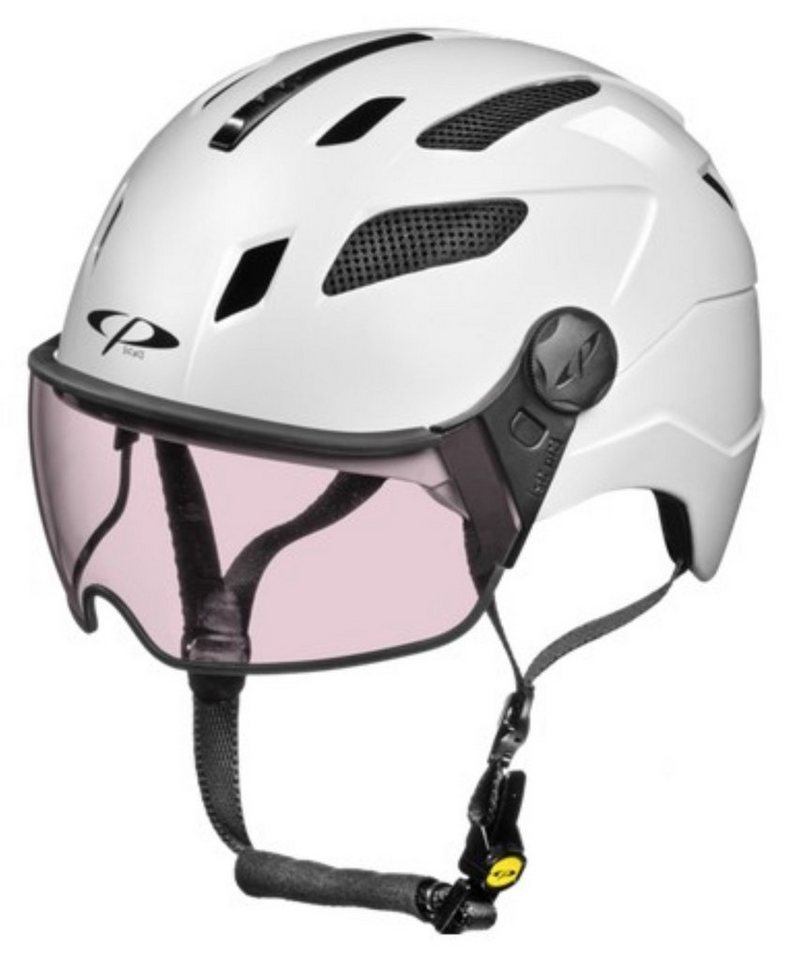 CP premium helmets Fahrradhelm Chimayo Urban mit Vario Visier Fahrradhelm E Bike Helm wihte matt von CP premium helmets