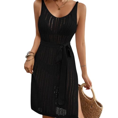 CPAOWEHF Damen Strand Up Ausgehöhlter Badeanzug Ärmelloses Kleid Geteiltes Strandkleid Badebekleidung Bade Sommerkleid von CPAOWEHF