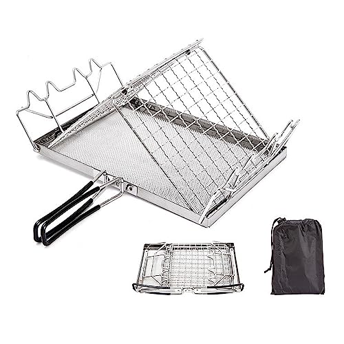 CPAOWEHF Edelstahl Camping Grill Rack Faltbare BBQ Grillroste Ersatz Grillgitter für Outdoor Kochen und Grillen von CPAOWEHF