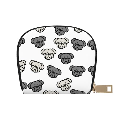 CPEOWZL American Dog Head Print Leder Shell Card Bag Small and Convenient Storage Solution, weiß, Einheitsgröße von CPEOWZL