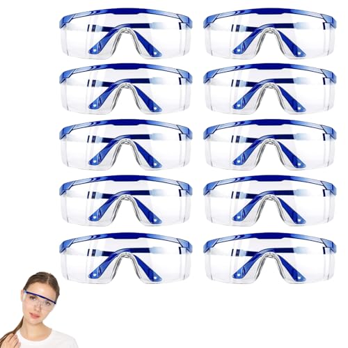 CPRNQY 10 Stück Schutzbrille Arbeitsschutzbrille, Schutzbrille, Arbeitsschutzbrille, Antibeschlag Augenschutzbrille, Schutzbrille für Brillenträger Transparent CPRNQY 10 Stück Schutzbrille Arbeitsschutzbrille, Schutzbrille, Arbeitsschutzbrille, Antibeschlag Augenschutzbrille, Schutzbrille für Brillenträger Transparent von CPRNQY