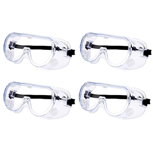 CPRNQY 4 Stück Schutzbrille Arbeitsschutzbrille, Schutzbrille, Schutzbrille Staubdicht, Staubschutzbrille, Schutzbrille Brillenträger, Antibeschlagbrille für Labor Radfahren Skifahren Bergsteigen. CPRNQY 4 Stück Schutzbrille Arbeitsschutzbrille, Schutzbrille, Schutzbrille Staubdicht, Staubschutzbrille, Schutzbrille Brillenträger, Antibeschlagbrille für Labor Radfahren Skifahren Bergsteigen. von CPRNQY