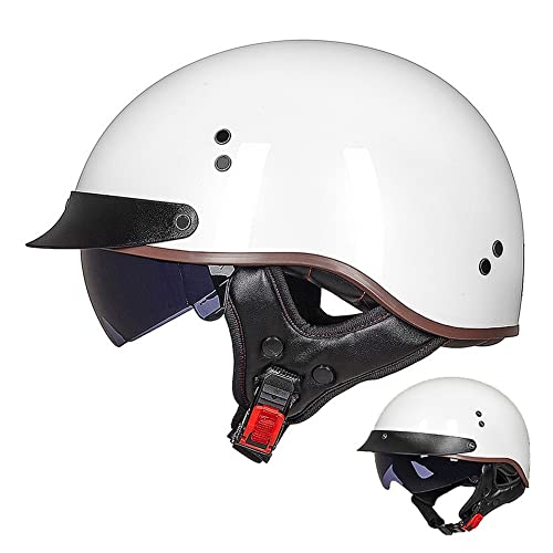 Halbschalenhelm mit ECE, Jethelm Retro, Chopper Helm, Retro Motorrad Helm, Scooter-Helm, Offenem Helm, mit Sonnenblende und Herausnehmbares Atmungsaktives Futter XXL(63-64cm) von CPXZYU