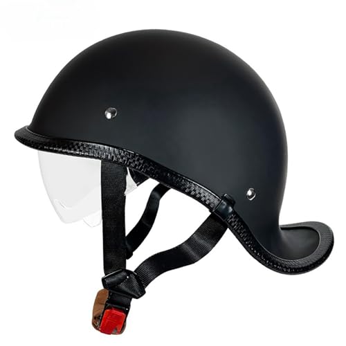 Halbhelm Cruiser Scooter Fahrradhelm Erwachsener Crash Mopedhelm Mit Visier Leichtes Design Unisex Open Face Motorradhelm A,L(57-58CM) von CQHZCL