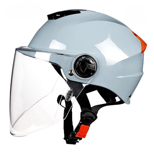 Halbhelm Rollerhelm Fahrradhelm Leichter Fahrradhelm Mit Visier Offener Helm Cruiser Mopedhelm Tägliches Pendeln Unisex B,(54-59CM) von CQHZCL