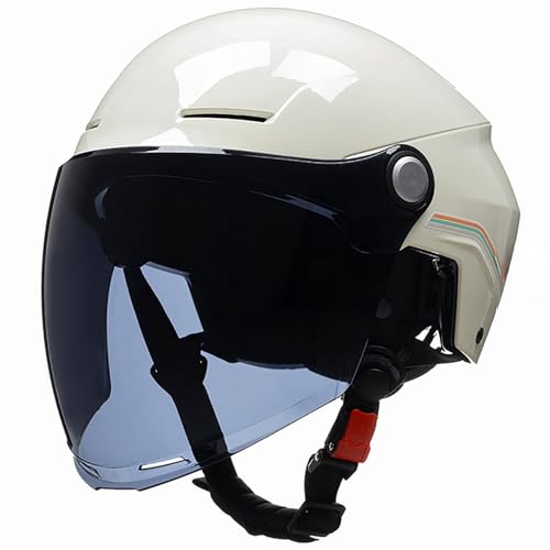 Halbhelm Verstellbare Helme Für Erwachsene Sturzhelm Mit Visier Scooter-Cruiser-Fahrradhelm Helme Für Herren Und Damen A,(55-62CM) von CQHZCL