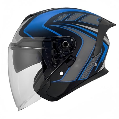 Motorradhelm Jethelm Motorradhelm Rollerhelm Sturzhelm Mit Doppelvisier Cruiser Mopedhelm Touring Motorradhelm Unisex B,XXL(63-64CM) von CQHZCL