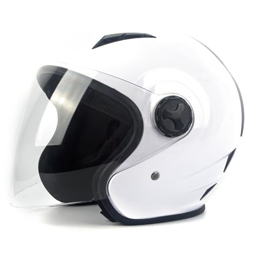 Motorradhelm Offener Motorradhelm Sturzhelm Mit Visier Motorradhelme Rollerhelm Unisex Erwachsene Motorradhelme A,M(57-58CM) von CQHZCL