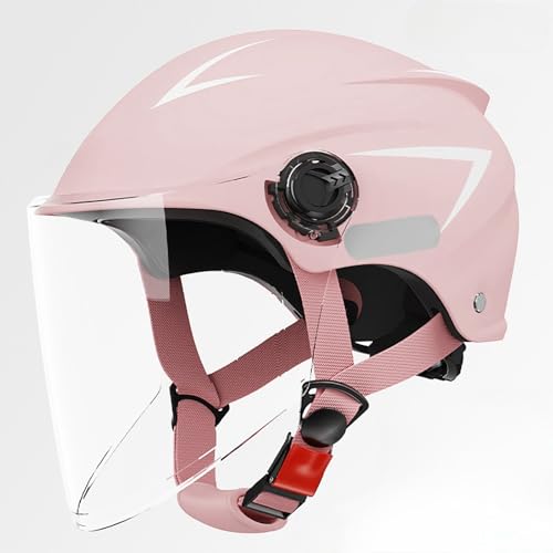 Motorradhelme Offener Motorradhelm Leichter Helm Mit Visier Motorrad-Halbhelm Für Erwachsene Für Männer Und Frauen Roller-Fahrrad-Moped-Helm E,(54-61CM) von CQHZCL