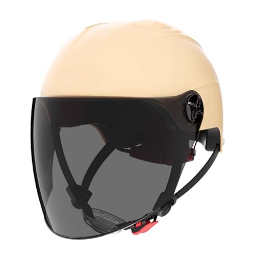 Motorradhelme Verstellbare Helme Für Erwachsene Halbhelm Mit Visier Rollerhelm Leichter Fahrrad-Skateboard-Motorradhelm B,(55-60CM) von CQHZCL