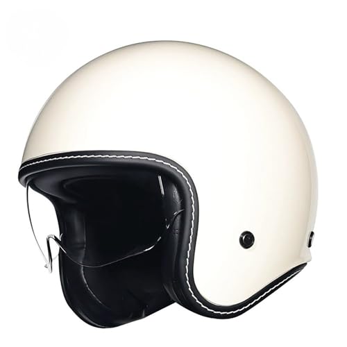 Offener Motorradhelm Sturzhelm Mit Visier Cruiser-Scooter-Moped-Fahrradhelm 3/4-Helm Für Den Stadtverkehr Unisex H,XL(61-62CM) von CQHZCL