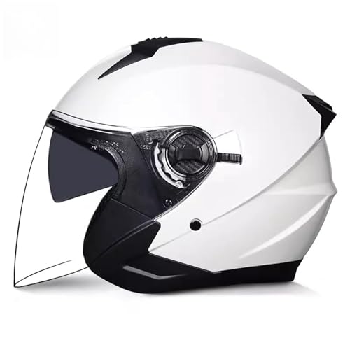 Offener Motorradhelm Sturzhelm Motorradhelme Für Erwachsene Jethelm Mit Doppelvisier 3/4-Helm Für Männer Und Frauen Moped-Rollerhelm I,XXL(61-62CM) von CQHZCL