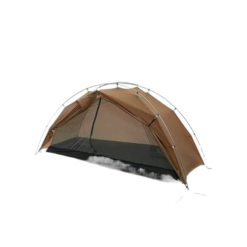 Eisfischerzelt Campingzelt, einzelnes 15D-Nylon, Ultraleicht, tragbar, für den Außenbereich, 3/4-Jahreszeiten-Zelt, doppellagig, für Klettern, Wandern Tunnelzelte(Khaki-3 Season) von CQJJXKYC