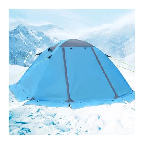 Eisfischerzelt Campingzelt mit Schneerock, Wintertyp, 2 Personen, warme Zelte für Wandern, Reisen, 4 Jahreszeiten, Outdoor-Rucksackzelt Tunnelzelte(Blue) von CQJJXKYC