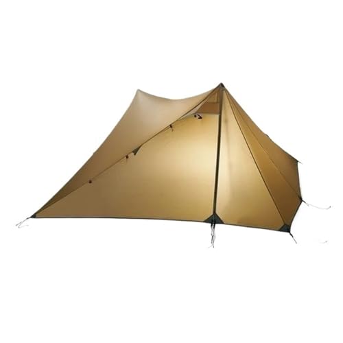 Eisfischerzelt Doppelseitig silikonbeschichtetes Doppel-A-Pyramiden-15D-Nylon-Stabloses Camping-Wander-Ultraleichtzelt für den Außenbereich Tunnelzelte(2p Brown Outer Tent) von CQJJXKYC