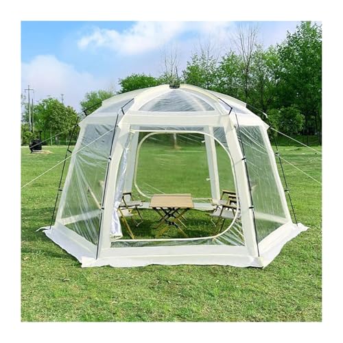 Eisfischerzelt Transparentes Sternzelt, verdicktes PVC, Outdoor-Freizeit-Campingzelt, Sonnenraum, Winddicht, regendicht, warm, tragbar, Blasenhaus, Camping Tunnelzelte(450X450X230CM) von CQJJXKYC