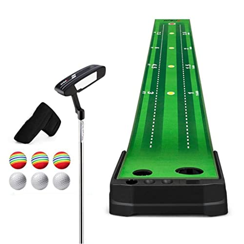 Beste Golf-Putting-Matte, Zwei-Geschwindigkeits-Putting-Trainingshilfematte mit elektrischer Ballrückführung, Golf-Putting-Green-Matte mit 6 Bonusbällen für alle Spielstärken (Farbe: Style3) von CQLXZ