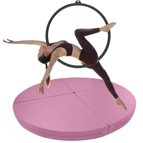 Dicke Crashmatte für Pole Dance und Aerial Hoop, runde Sicherheitsmatte aus Schaumstoff für Pole Dance, faltbares Stripper Pole Crash Pad für Tanzstudios/Bars/Zuhause/Fitnessstudio (Farbe: Pink 1, G von CQLXZ