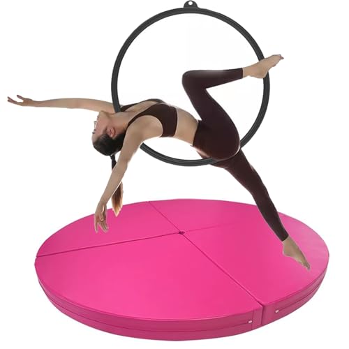 Dicke Crashmatte für Pole Dance und Aerial Hoop, runde Sicherheitsmatte aus Schaumstoff für Pole Dance, faltbares Stripper Pole Crash Pad für Tanzstudios/Bars/Zuhause/Fitnessstudio (Farbe: Pink 3, G von CQLXZ