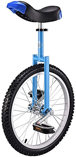 Einrad, 20-Zoll-Einrad für Erwachsene, Teenager, Anfänger, hochfeste Manganstahlgabel, Verstellbarer Sitz, belastbar bis 150 kg (Farbe: Blau) von CQLXZ