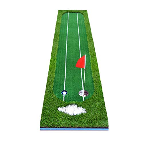 Golf-Putting-Green-Matte, Mini-Green-Fairway-Übungsdecke, Golf-Übungsmatte mit zusätzlicher Sichtlinie für den Hinterhof im Home-Office (Farbe: Doppellinie, Größe: 0,5 x 3 m) von CQLXZ
