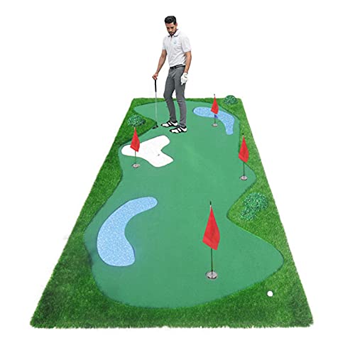 Golf-Putting-Matte, Faltbare Golf-Putting-Matte, Indoor- und Outdoor-Golf-Grünmatte für Zuhause/Büro/Terrasse, Kunstrasen (Farbe: Stil 2, Größe: 2 x 5 m) von CQLXZ