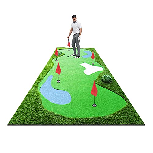Golf-Putting-Matte, große Golf-Putting-Matte, Indoor- und Outdoor-Golf-Grünmatte für Zuhause/Büro/Terrasse, faltbar und einfach zu verstauen (Farbe: Stil 1, Größe: 1,5 x 3,5 m) von CQLXZ