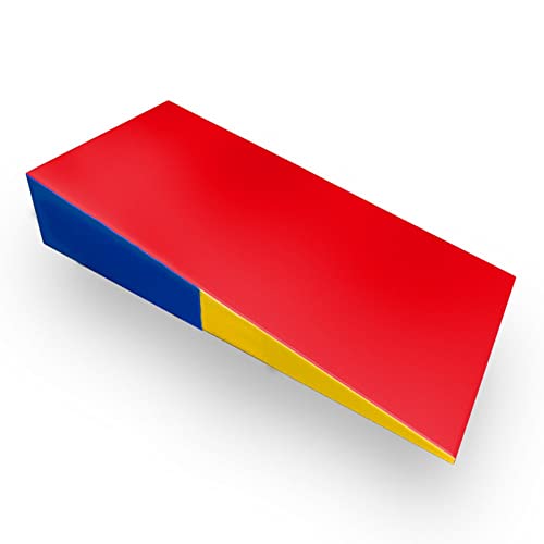 Gymnastik-Schrägmatte – Tumbling-Matten – zusammenklappbare Gymnastik-Käsekeil-Schrägmatte – Kinder-Sportgymnastik-Rampenmatte (Farbe: Rosso, Größe: 150 x 75 x 38 cm) von CQLXZ