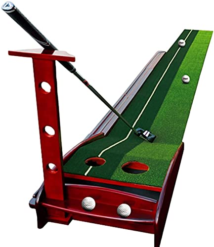 Holz-Golf-Putting-Matte, Golf-Putting-Green-Übungsmatte für das Home-Office, Indoor- und Outdoor-Tragbare Golf-Übungsmatte, Golf-Trainingsgerät, 3,5 m von CQLXZ