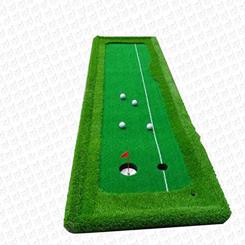 Minigolf-Putting-Green-Matte mit Zwei Löchern, professionelle Übungs-Putting-Matte, tragbare Golf-Trainingsmattenausrüstung für den Innenbereich, C, 100 x 300 cm (39 x 118 Zoll) von CQLXZ