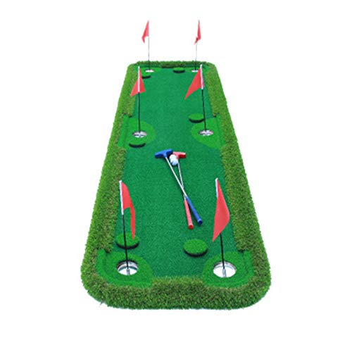 Putting-Übungsmatte, Golf-Putting-Green, professionelles Golf-Übungstraining, Putting-Matte für Büro, Zuhause, Hinterhof (Farbe: Grün, Größe: 75 x 300 cm) von CQLXZ