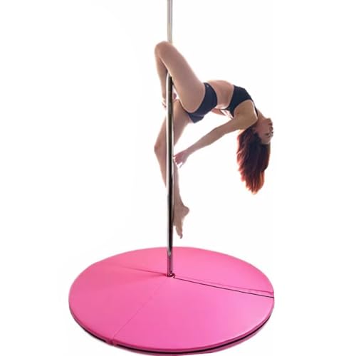 Rosafarbene Sturzmatte für Pole Dance, dick 3 cm, 5 cm, 1 m, 1,2 m, 1,5 m, 1,7 m, 1,9 m, groß, rund, faltbar, Schutzmatte für Pole Dance, Yoga-Übungsmatten von CQLXZ