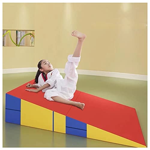 Zusammenklappbare Gymnastikmatte mit Käsekeil-Schräglage – Gymnastikmatte – für Heimtraining, Spielen, Aerobic – einfach zu tragen und aufzubewahren – mehrere Größen (Farbe: Rosso, Größe: 180 x 90 x von CQLXZ