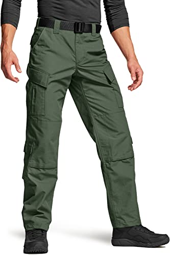 CQR Herren Militär Taktische Hose, MKampfhose, Ripstop-Arbeitshose, wasserabweisend, ACU Cargohose, Uap03 1pack - Olive Green, M Kurz von CQR