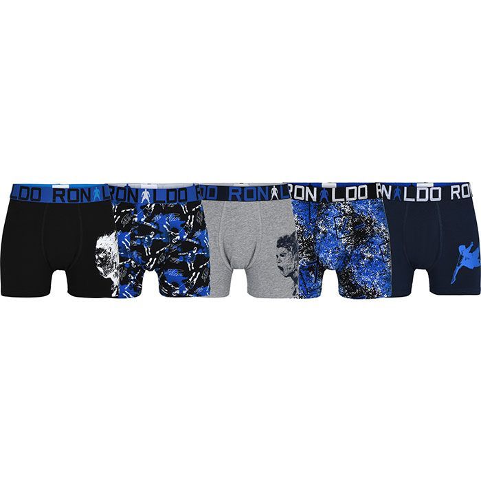CR7 Boxershorts 5er Pack - Schwarz/Blau/Grau Kinder von CR7 Underwear