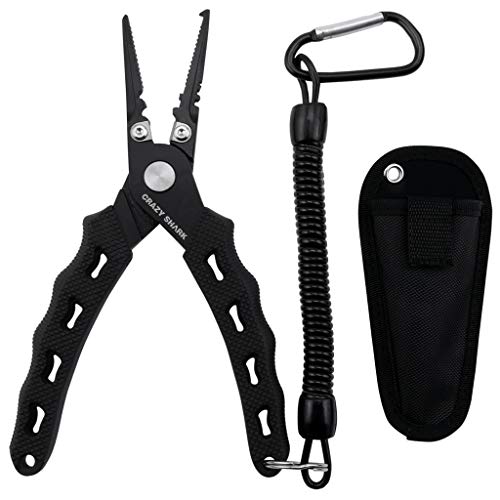 CRAZY SHARK Multifunktionale Angelzangen Linie Cutter Hook Remover Tackle mit Scheide und Lanyard CRAZY SHARK Multifunktionale Angelzangen Linie Cutter Hook Remover Tackle mit Scheide und Lanyard von CRAZY SHARK