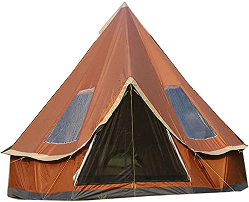 Campingzelt Pyramid Round Bell Tent210D Oxford Glamping JurtenzeltWasserdicht 4 Jahreszeiten Tragbar Outdoor für Große Gruppen Familien Camping Jagd & Outfittersfür 5-8 Personen FA von CRBUDY