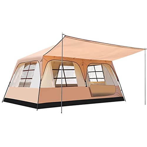Doppelschichtiges Zelt für Camping mit Veranda, Familienkabinenzelte für 12 Personen, 2 Räume, gerade Wand, 3 Türen und 3 Fenster mit Netz, wasserdicht, großes Kuppelzelt für Outdo von CRBUDY