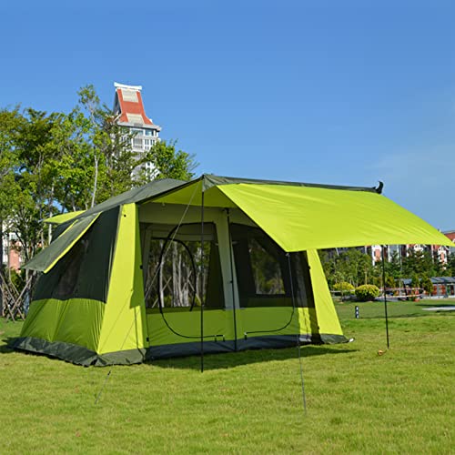 Extra großes Zelt für 8 Personen, Familien-Kabinenzelte, 2 Räume, 3 Türen und 3 Fenster mit Netz, wasserdicht, doppellagig, großes Zelt für draußen, Picknick, Familie, Treffen mit von CRBUDY