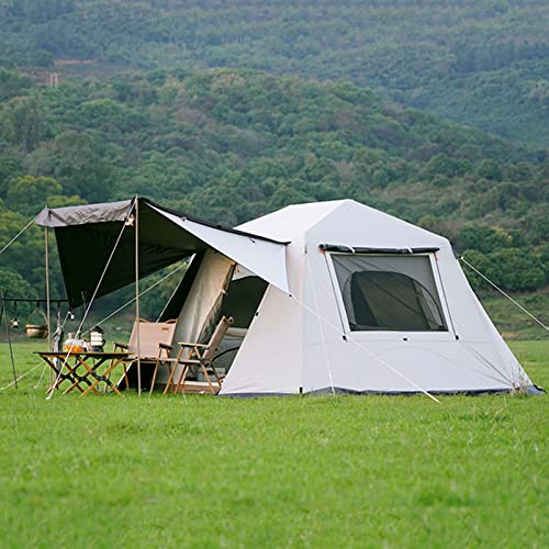 Familien-Campingzelt, Pop-Up-Zelt 4-Personen-Familien-Kuppelzelt Wasserdicht Winddicht mit Dachfenstern, 2-in-1-Doppelschicht-Outdoor-Zelte für Camping, Wandern, Rucksackreisen (St von CRBUDY