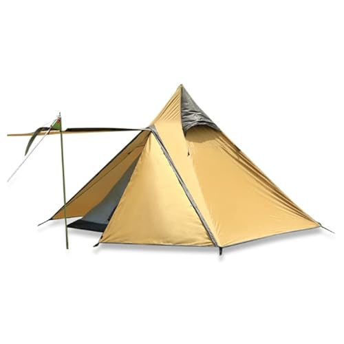 Pyramidenzelt, Indianer-Tipi-Zelt für Erwachsene, Doppeltür-Design mit herausnehmbarem Netz-Innenzelt, Campingzelt PU2000mm für Rucksackreisen, Wandern, Angeln, Kanufahren, Reisen von CRBUDY