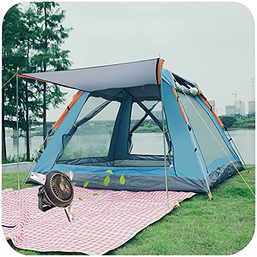 Tragbare Campingzelte für 8 Personen mit 2-in-1-Solarventilator, Campilight, kann als Notstromversorgung für Familienreisen verwendet Werden, großes Sonnendach, einfach aufklappbar von CRBUDY