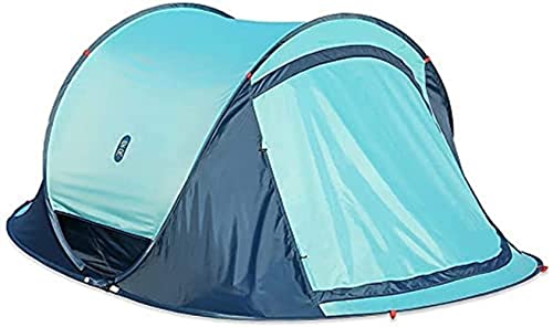 Tragbarer Campingunterstand, Pop-up-Zelt für 4 Personen, faltbares einlagiges automatisches Kuppelzelt für Wandercamping, Sonnenschutzzelt (Blau A) von CRBUDY