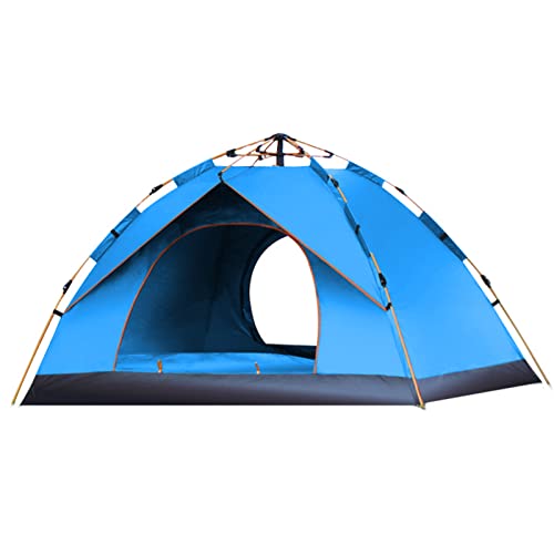 Tragbares Outdoor-Pop-up-Zelt, wasserabweisend, tragbares Instant-Campingzelt für 1–2/3–4 Personen, Familienzelt (blau für 3) von CRBUDY