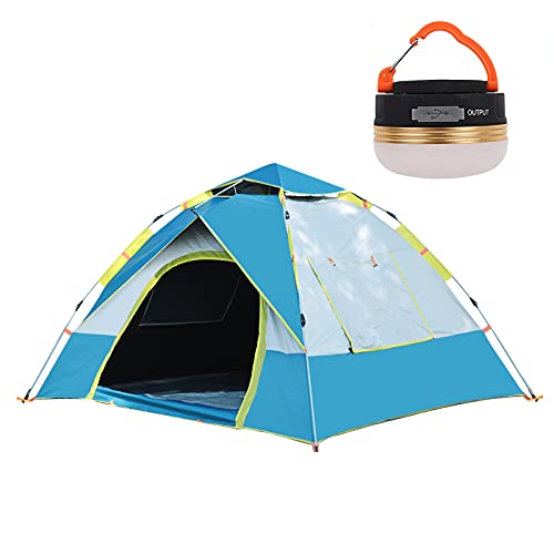 Tragbares Pop-up-Campingzelt für 4 Personen, sofort aufbaubar, wasserdichtes Familienzelt mit USB-Campilight für den Außenbereich, tragbares Reiseschutzzelt, tragbar und faltbar, 2 von CRBUDY