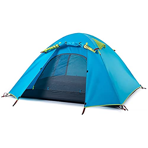 Tragbares Zelt, Ultraleicht, einfach aufzubauen und zu transportieren, Familienzelt, regenfest, Rucksackzelt für Campihiki, Outdoor, Outdoor (blau, 2 Personen) von CRBUDY