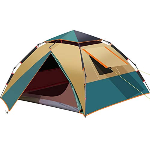 Tragbares Zelt, automatisches Pop-Up, Campitent, 4 Personen, regensicher, doppellagig, Sofortzelt für Outdoor, Hikibackpackioutdoor (Gelb a) von CRBUDY