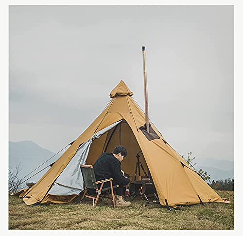 Zelt-Pyramidenzelt im Freien mit Kaminöffnung, indisches Zelt, beständig gegen Starke Winde und Regenstürme, großes Jurten-Camp-Zelt für Erwachsene für 2–4 Personen, nur mit Außenh von CRBUDY
