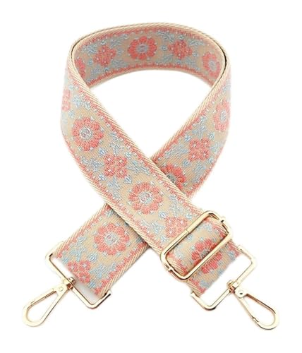 Verstellbarer Schultertaschengurt, Geldbörsengurt, Ersatztaschengurt, breiter Handtaschengürtel, Blumen-Schultergurt, for Handtaschen, Umhängetaschen(Pink) von CRCRC